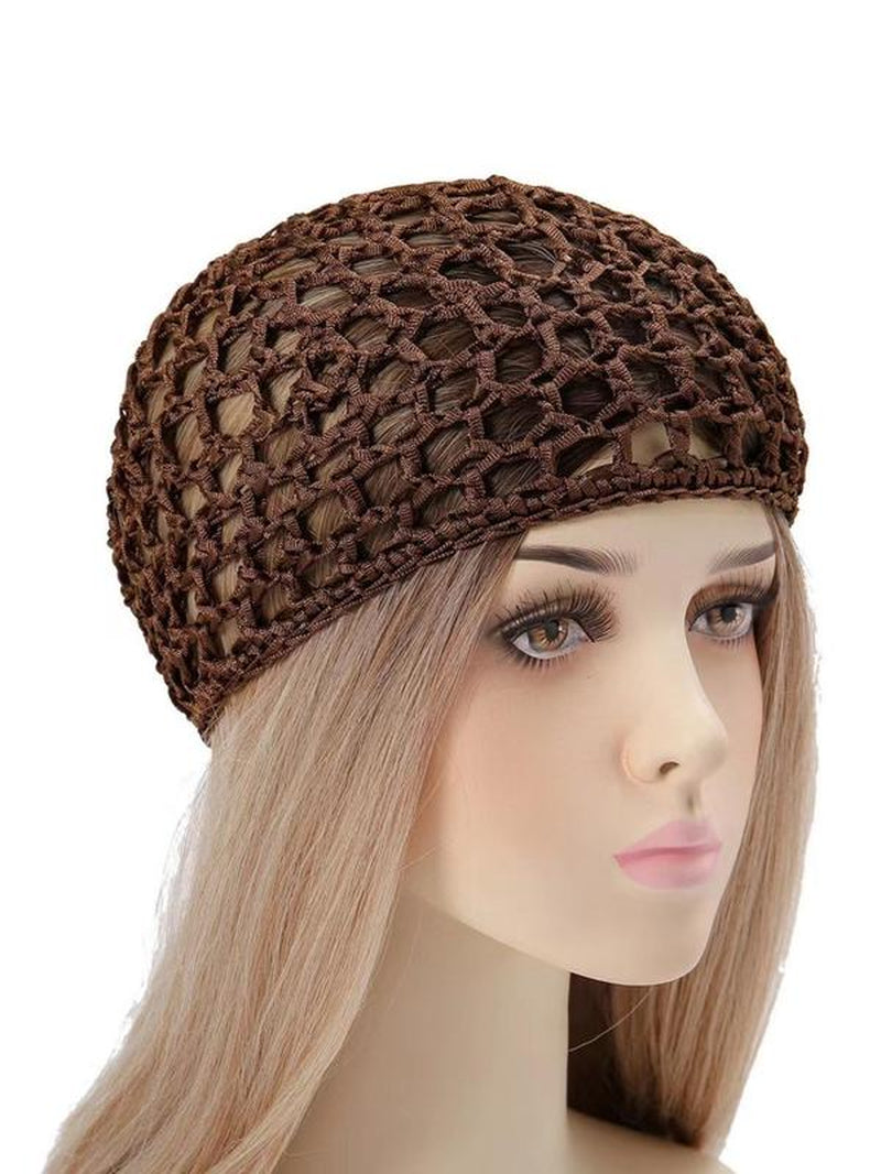 Solid Color Hollow Out Design Net Hats, Casual Elastic Hair Cap for Women, Fashionable Hair Net Accessories for Daily Wear