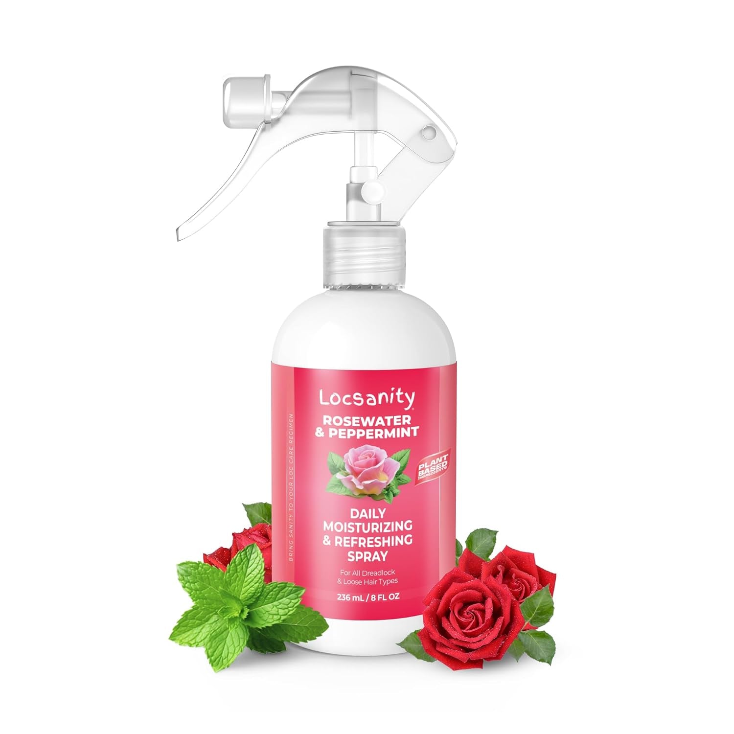 Daily Moisturizing Refreshing Spray for Locs, Dreadlocks - Rose Water and Peppermint Hair Scalp Moisturizer, Dreadlock Spray - Natural Loc Care and Maintenance (8Oz)