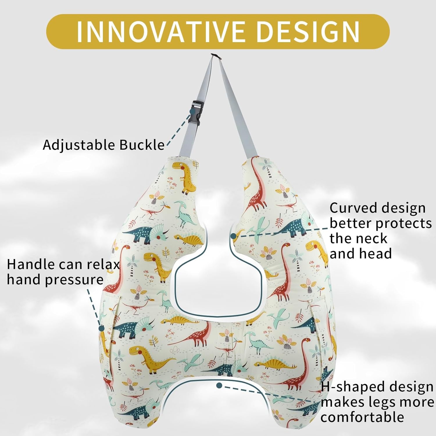Car Pillow for Kids,H-Shape Travel Pillow for Child Sleeping Neck Shoulder Support Car Seat Pillow a Sleeping Artifact Suitable for Road Trips of Adults and Children Travel Pillow for Kids