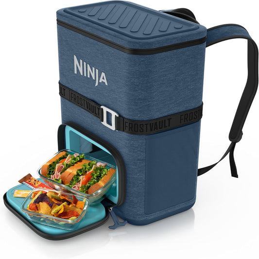 | Backpack Cooler | Frostvault Go Can Soft Cooler | Leakproof Zipper with Built in Can Opener, 2 Ice Packs & Dry Storage Drawer | for Hiking, Camping & More | 24/36 Can