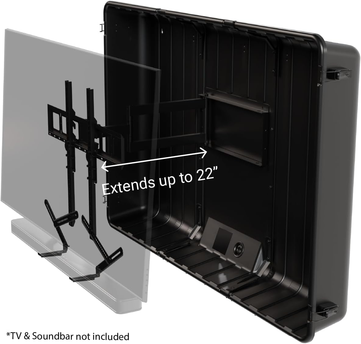 XL Weatherproof 44” Outdoor TV and Soundbar Enclosure