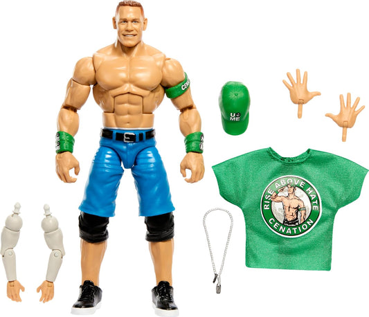 WWE Elite Collection Wrestlemania Action Figure Set, John Cena Collectible with Accessory & Nicholas Build-A-Figure Parts
