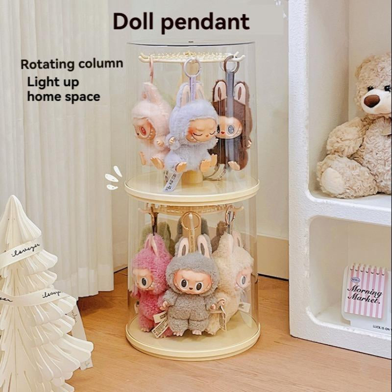 360° Rotatable Acrylic Display Box, 1 Count Large Capacity Display Box with Lid, Home Organizer for Dolls, Jewelry, Pendants, Home Supplies