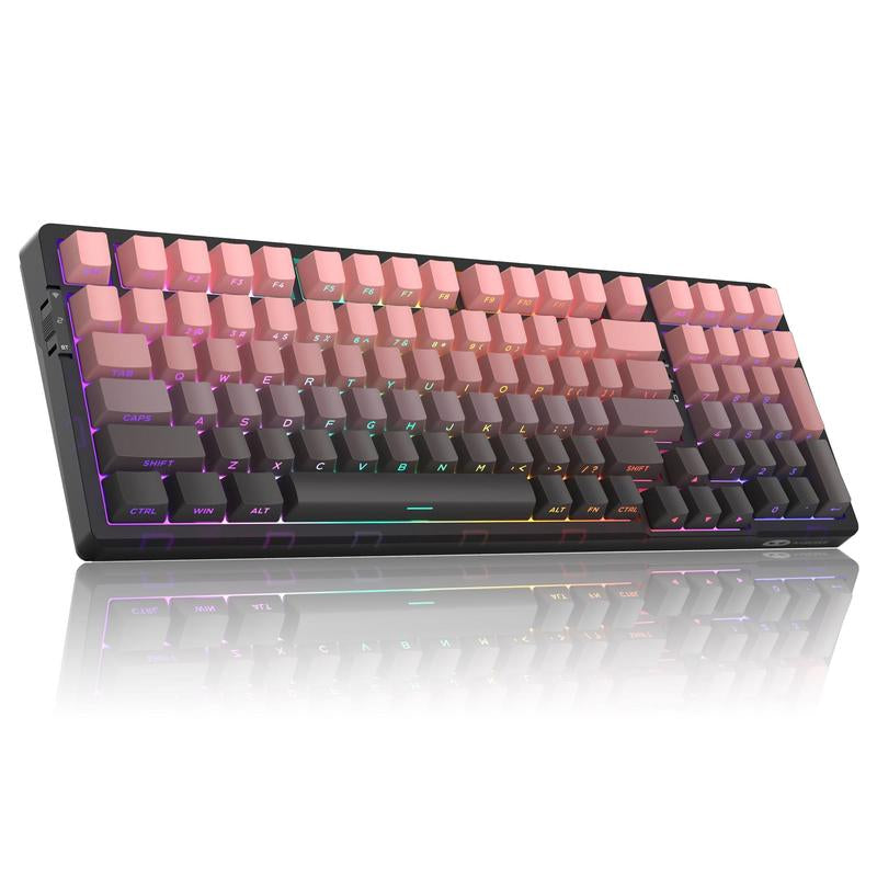 Magegee Light100 Wireless Creamy Keyboard, 96% Gasket, Hot Swappable, 3 Connection Methods, RGB Backlit, 8000Mah Battery, PBT Keycaps Gaming Room Supplies