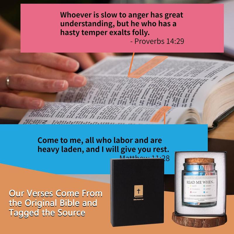 2025 Inspirational Bible Verses: Strength and Hope Forevery Emotion and Situation Religious Bible Verse Jar, 1 Set Glass Scripture Praverjar, Room Decor, Bedroom Decor, Summer Expressemotions and Feelings , Fall Decor