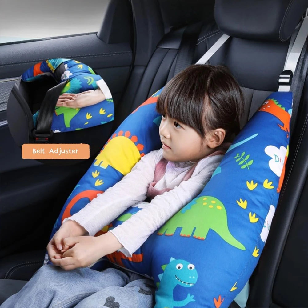 Cartoon Dinosaur Children Car Sleep Headrest Sleeping Pillow Auto H Shape Travel Cushion Travel Car Interior Accessories