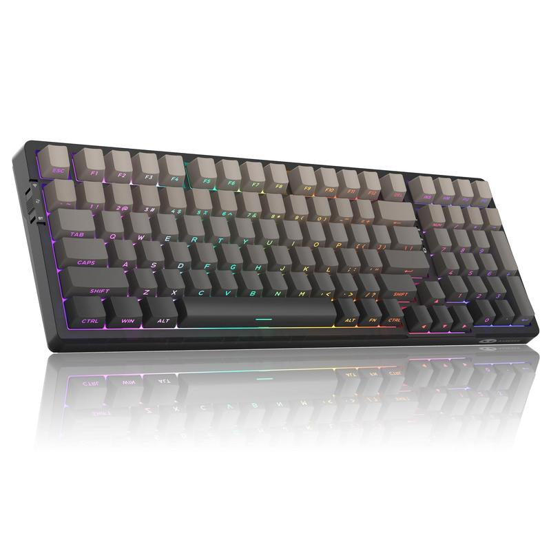 Magegee Light100 Wireless Creamy Keyboard, 96% Gasket, Hot Swappable, 3 Connection Methods, RGB Backlit, 8000Mah Battery, PBT Keycaps Gaming Room Supplies