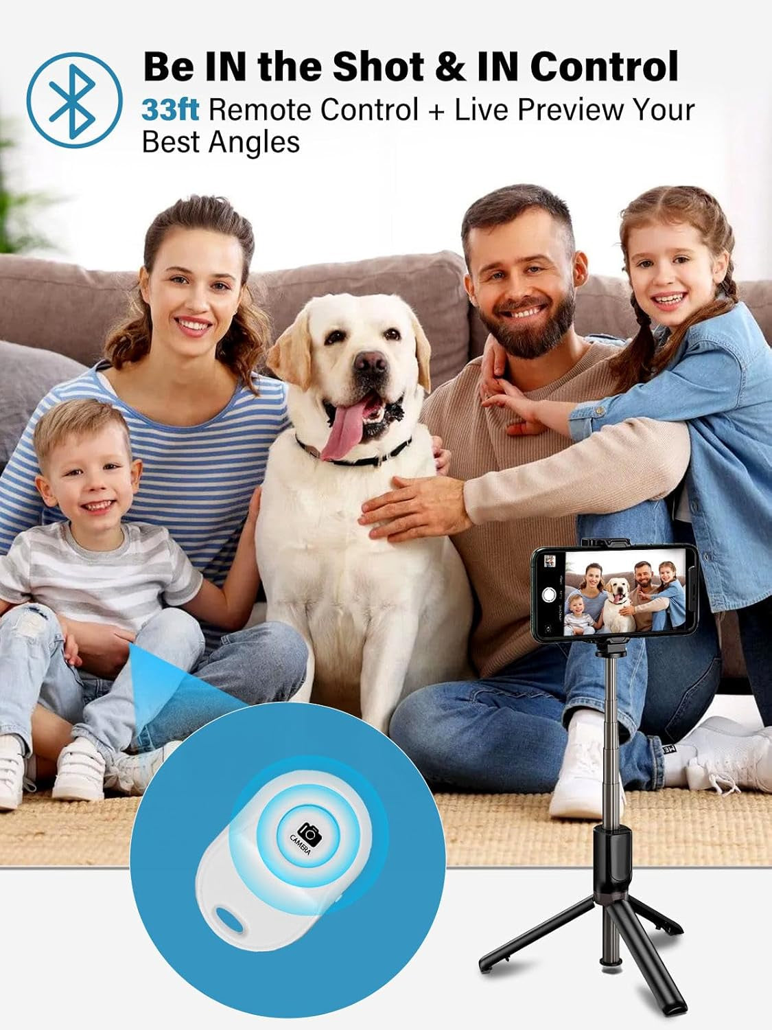 Selfie Monitor Screen for Iphone 12-16 | Magnetic Back Camera Vlog Monitor with 4K/60Fps | Wireless Zero-Delay & 33Ft Remote | 6H Battery USB-C Fast Charge | HD Display for Tiktok/Youtube
