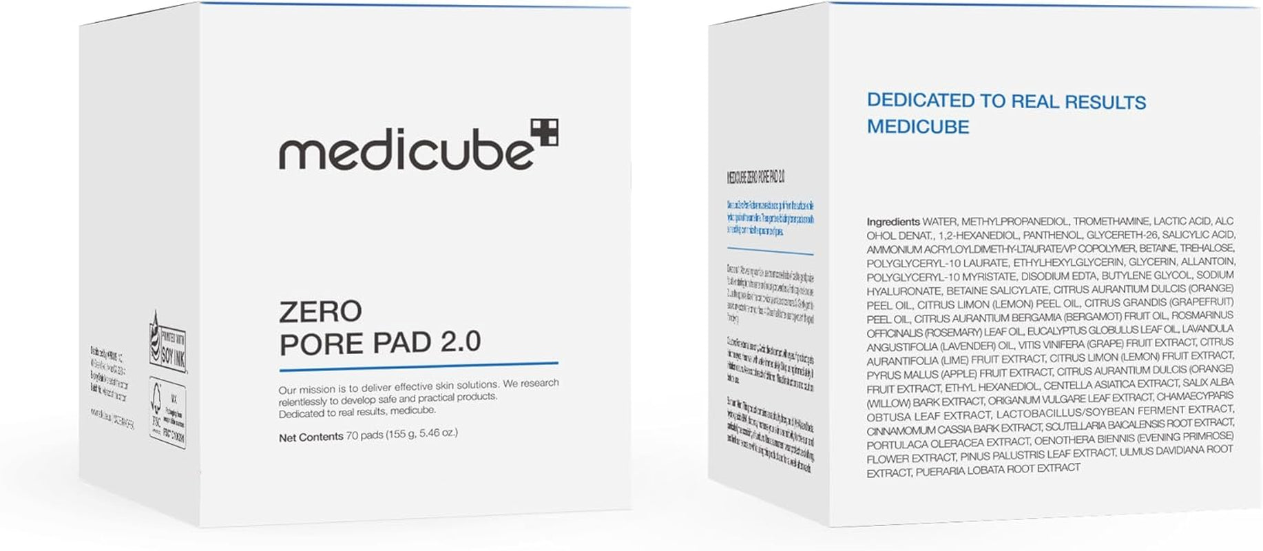 Zero Pore Pads 2.0, Dual-Textured Facial Toner Pads for Exfoliation and Pore Care with 4.5% AHA Lactic Acid & 0.45% BHA Salicylic Acid, Ideal for All Skin Types, Korean Skin Care (70 Pads)