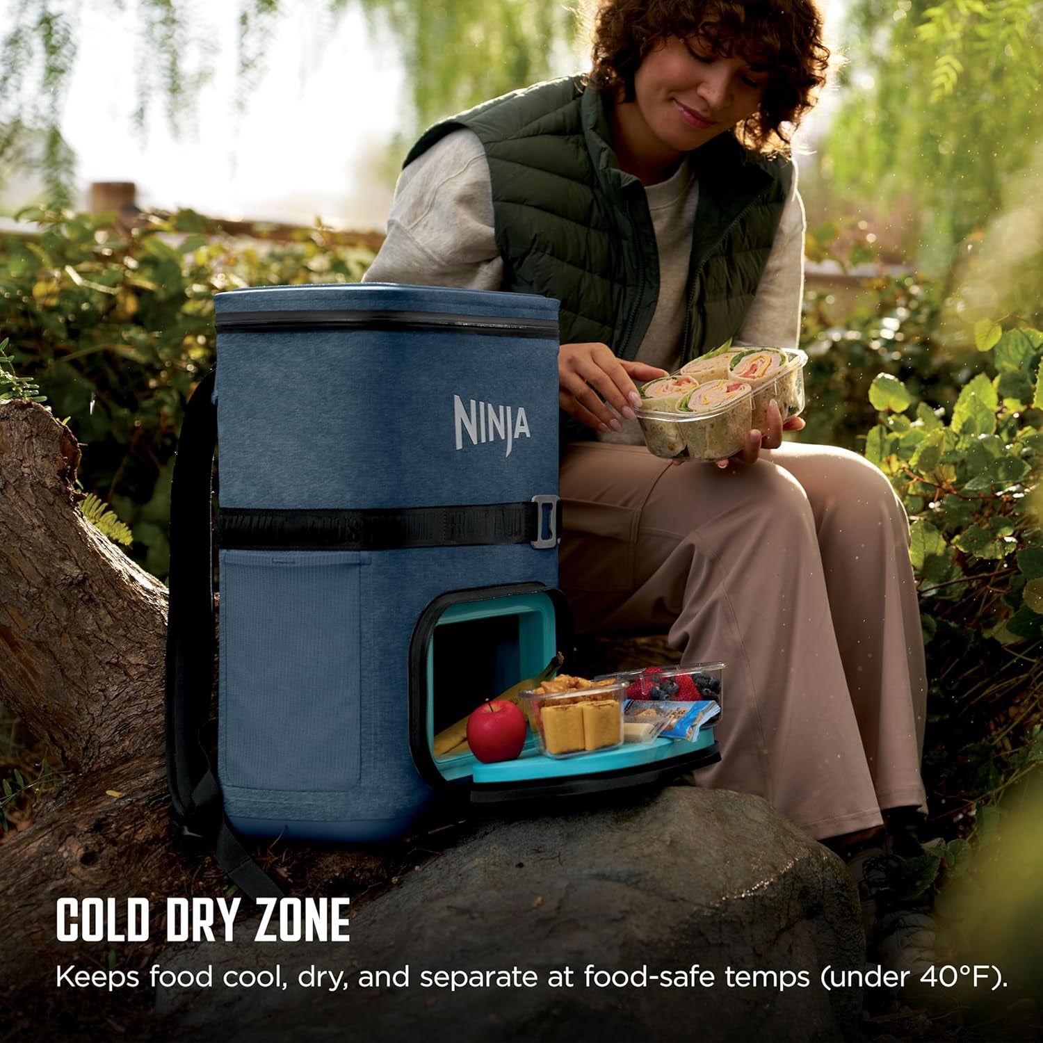 | Backpack Cooler | Frostvault Go Can Soft Cooler | Leakproof Zipper with Built in Can Opener, 2 Ice Packs & Dry Storage Drawer | for Hiking, Camping & More | 24/36 Can