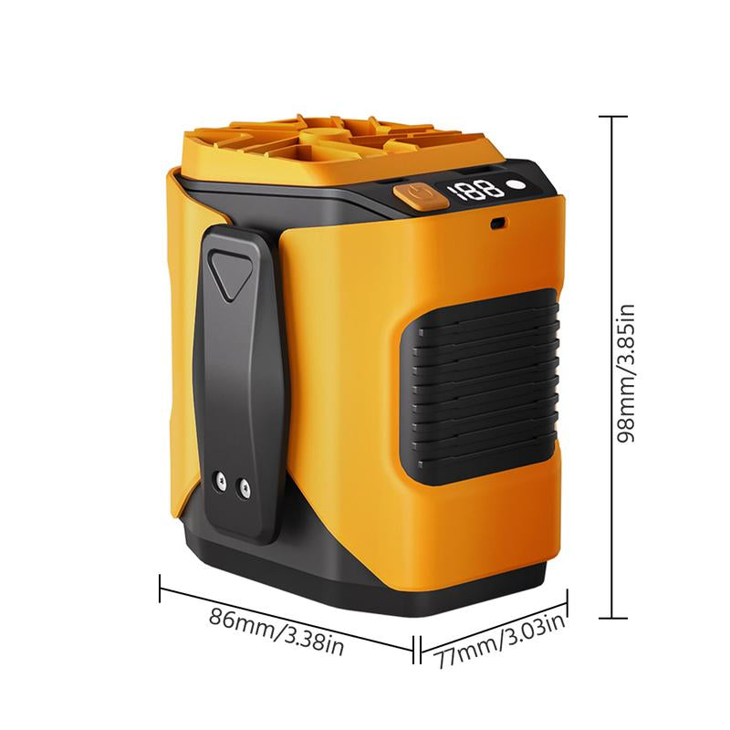 Upgrade Personal Portable Waist Clip Fan,Rechargeable 5000Mah Battery Power Bank,10 Speeds 5300RPM Strong Airflow, LED Light, up to 8H of Working Time, Hands-Free Hanging Neck Fan, Wearable Belt Fan for Camping, Outdoor, Jobsite,Farms,Traveling,Fishing