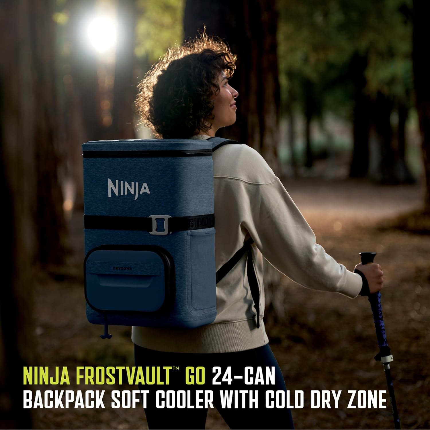 | Backpack Cooler | Frostvault Go Can Soft Cooler | Leakproof Zipper with Built in Can Opener, 2 Ice Packs & Dry Storage Drawer | for Hiking, Camping & More | 24/36 Can