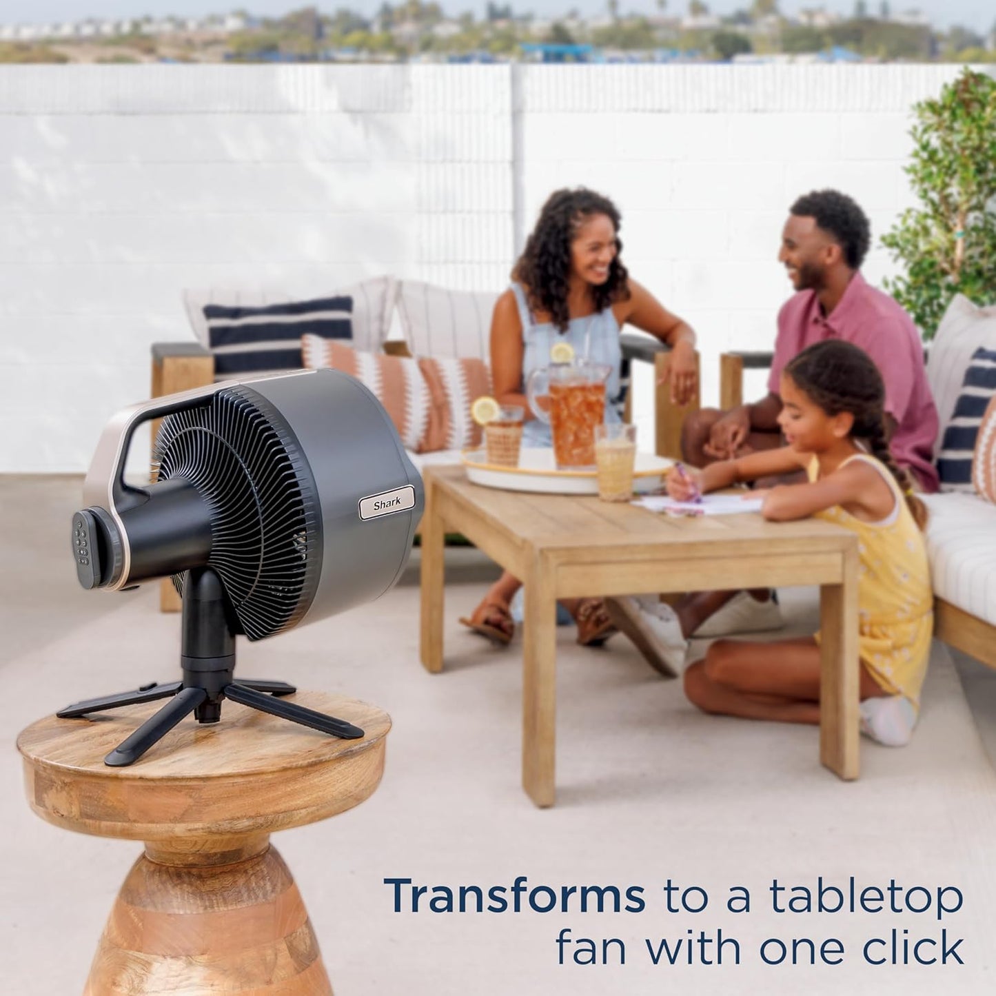 Flexbreeze Pro Mist Fan — Indoor & Outdoor, Integrated Misting, Pedestal to Tabletop, Corded or Cordless, up to 24-Hr Battery, Oscillating, Charcoal Grey, FA302 (2025 Release)