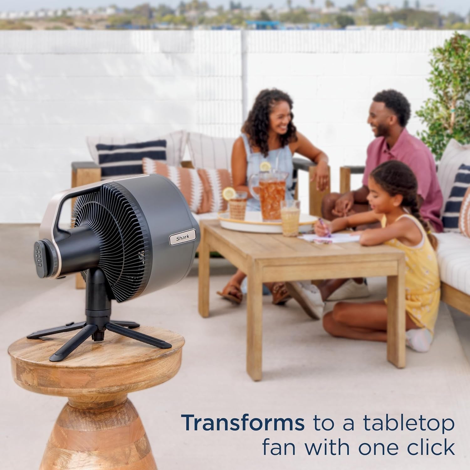 Flexbreeze Pro Mist Fan — Indoor & Outdoor, Integrated Misting, Pedestal to Tabletop, Corded or Cordless, up to 24-Hr Battery, Oscillating, Charcoal Grey, FA302 (2025 Release)