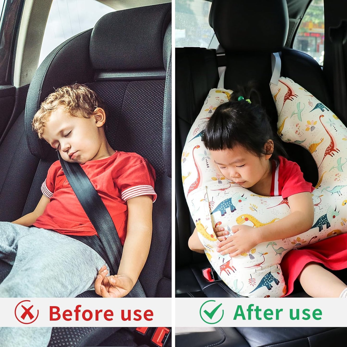 Car Pillow for Kids,H-Shape Travel Pillow for Child Sleeping Neck Shoulder Support Car Seat Pillow a Sleeping Artifact Suitable for Road Trips of Adults and Children Travel Pillow for Kids