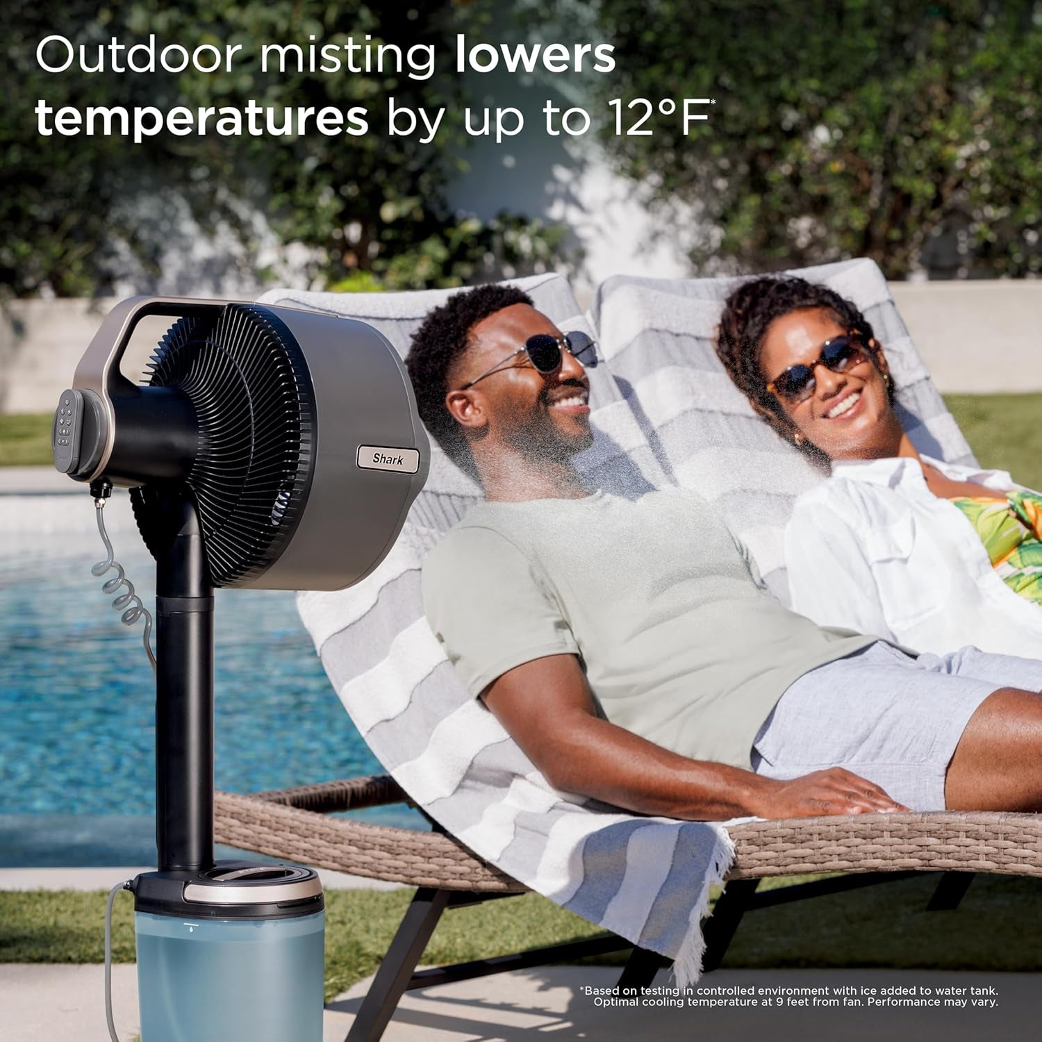Flexbreeze Pro Mist Fan — Indoor & Outdoor, Integrated Misting, Pedestal to Tabletop, Corded or Cordless, up to 24-Hr Battery, Oscillating, Charcoal Grey, FA302 (2025 Release)