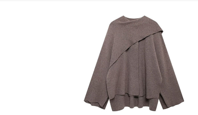Women's Loose Casual Cape Knitted Sweater Coat