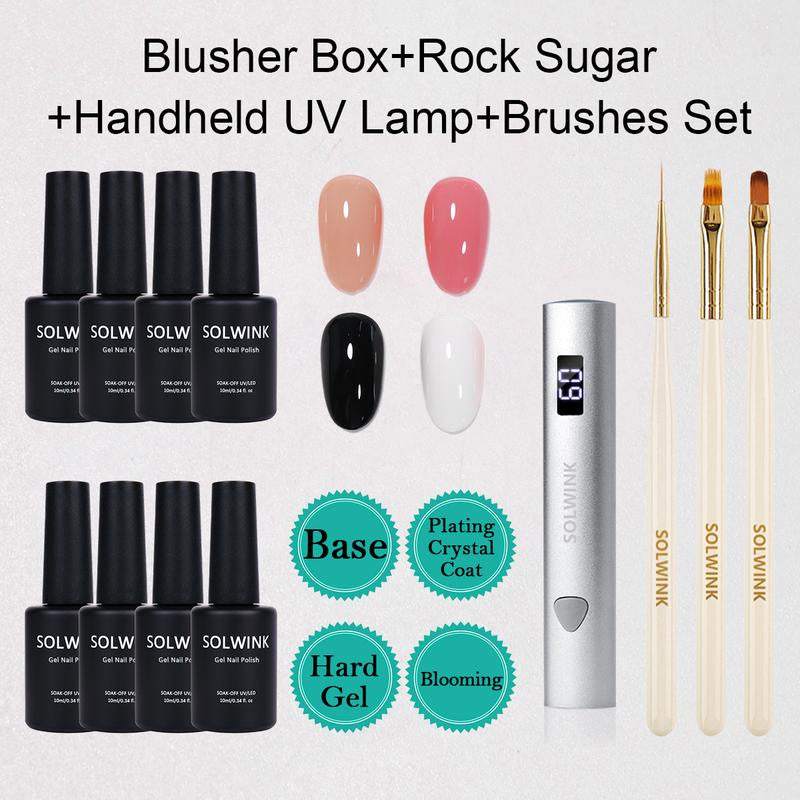 Rock Sugar No Wipe Top Coat Base Coat Hald Gel Blooming Foundation Nail Polish Soak off UV LED Nail Gel