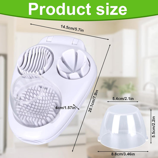 Versatile 3-in-1 Stainless Steel Egg Slicer & Chopper - Perfect for Hard Boiled Eggs, Fruits, and Vegetables!