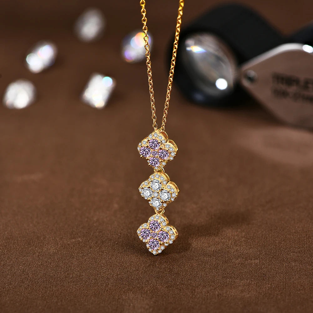 2025 Necklaces for Women Full D Color Moissanite 925 Sterling Silver Pendant Classic Engagement Wedding Fine Jewelry