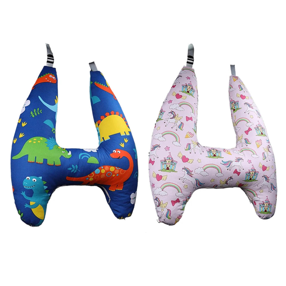 Cartoon Dinosaur Children Car Sleep Headrest Sleeping Pillow Auto H Shape Travel Cushion Travel Car Interior Accessories