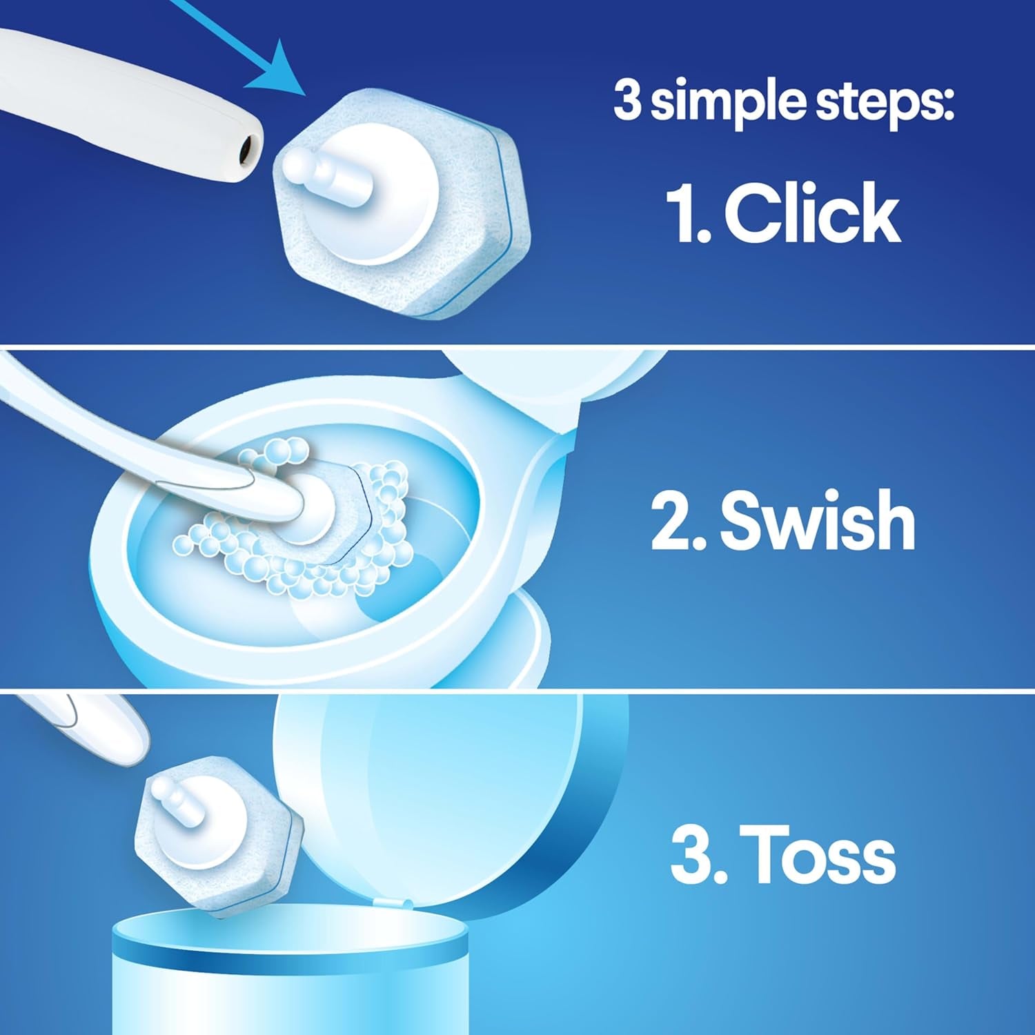 Toiletwand Disposable Toilet Cleaning System - Toiletwand, Storage Caddy and 16 Disinfecting Refill Heads