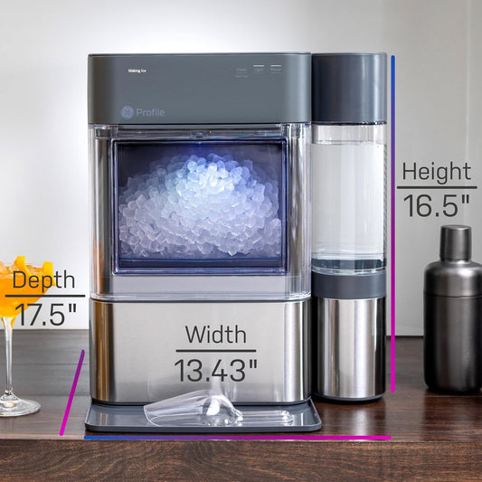 GE  Opal 2.0 XL with 1 Gallon Tank, Chewable Crunchable Countertop Nugget Ice Maker, Scoop Included, 38 Lbs in 24 Hours, Pellet Ice Machine with Wifi & Smart Connected, Stainless Steel