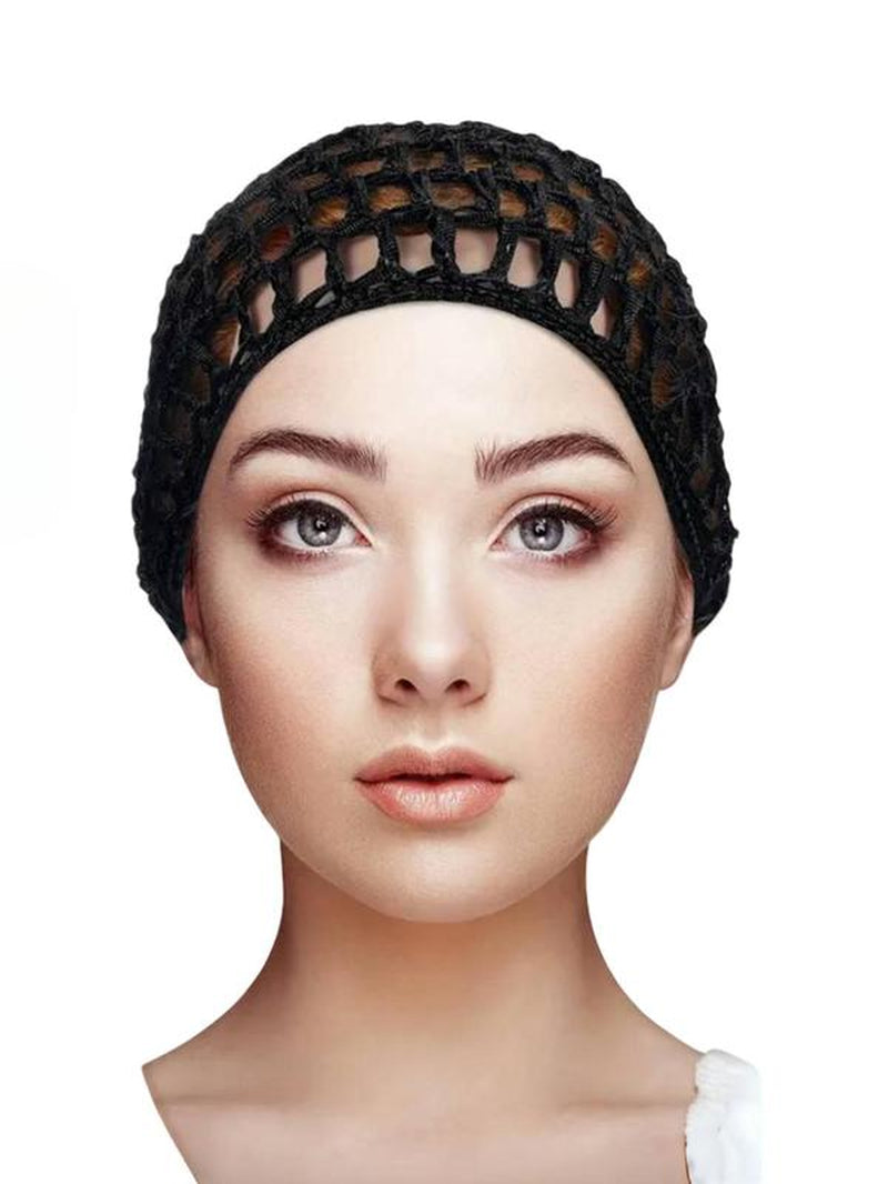 Solid Color Hollow Out Design Net Hats, Casual Elastic Hair Cap for Women, Fashionable Hair Net Accessories for Daily Wear