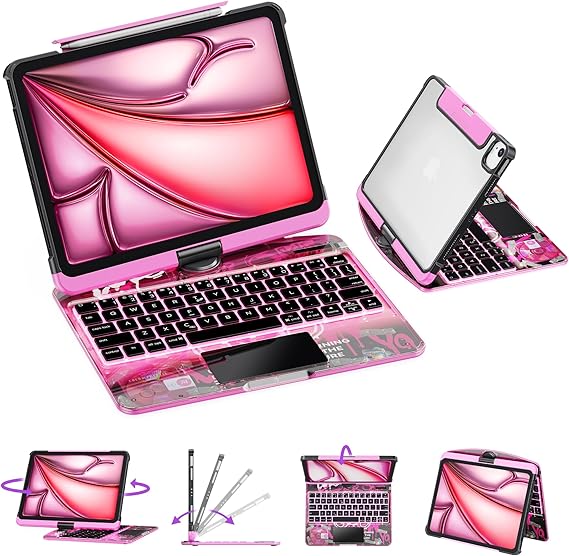 iPad Keyboard Case with 7-Color Backlight & Trackpad