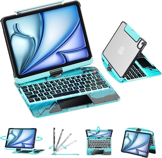 iPad Keyboard Case with 7-Color Backlight & Trackpad