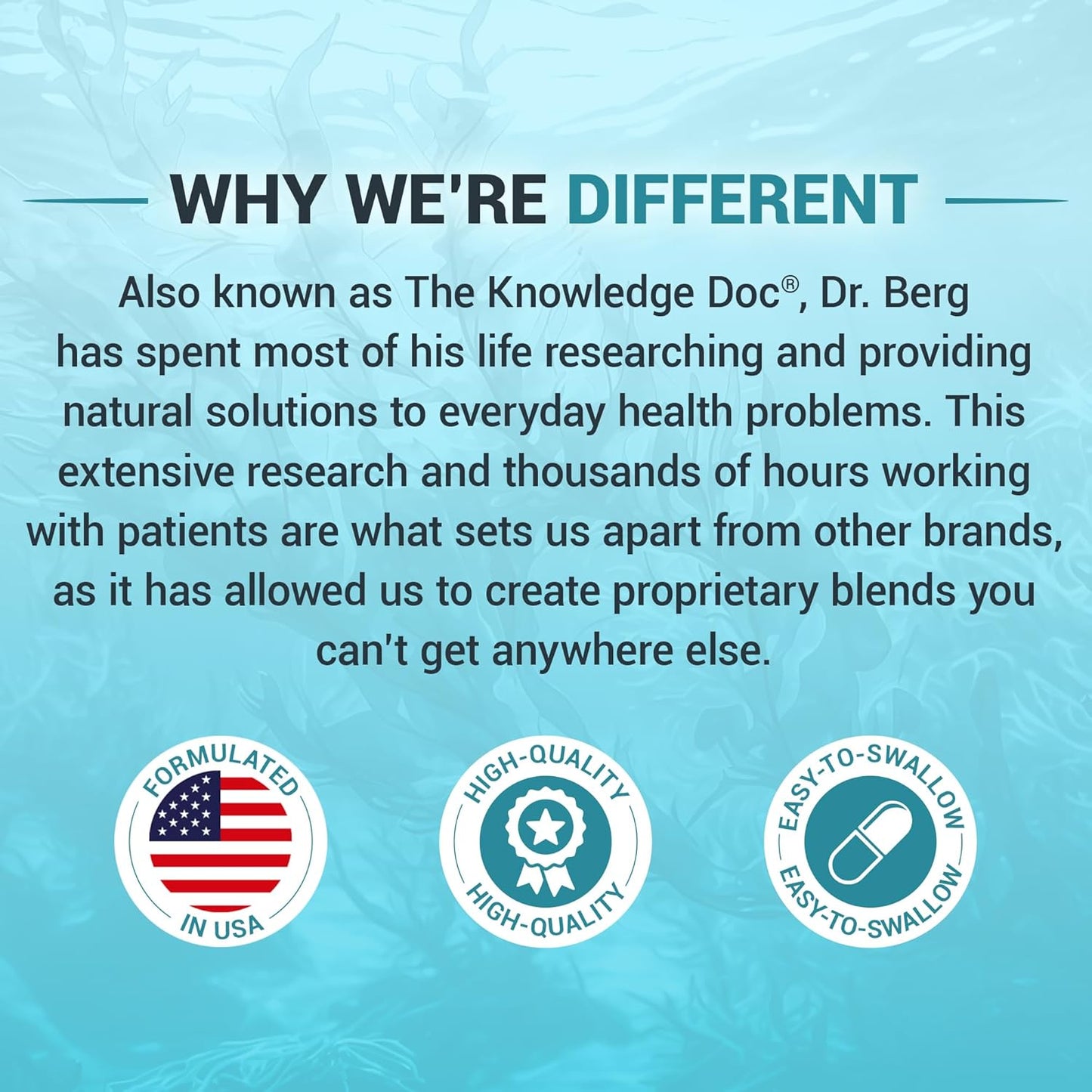 Dr. Berg Sea Kelp Enhanced Iodine - 200 Mcg of Premium Iodine - Seaweed Blend Includes Klamath Blue-Green Algae & Sea Kelp - 90 Capsules