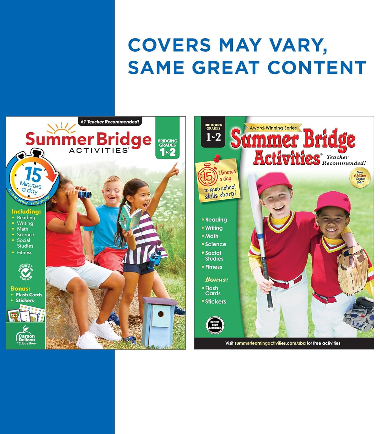 Summer Bridge Activities 1St to 2Nd Grade Workbook, Activity Book with Math, Reading Comprehension, Science, Fitness, Social Studies, Writing Practice, and Flash Cards