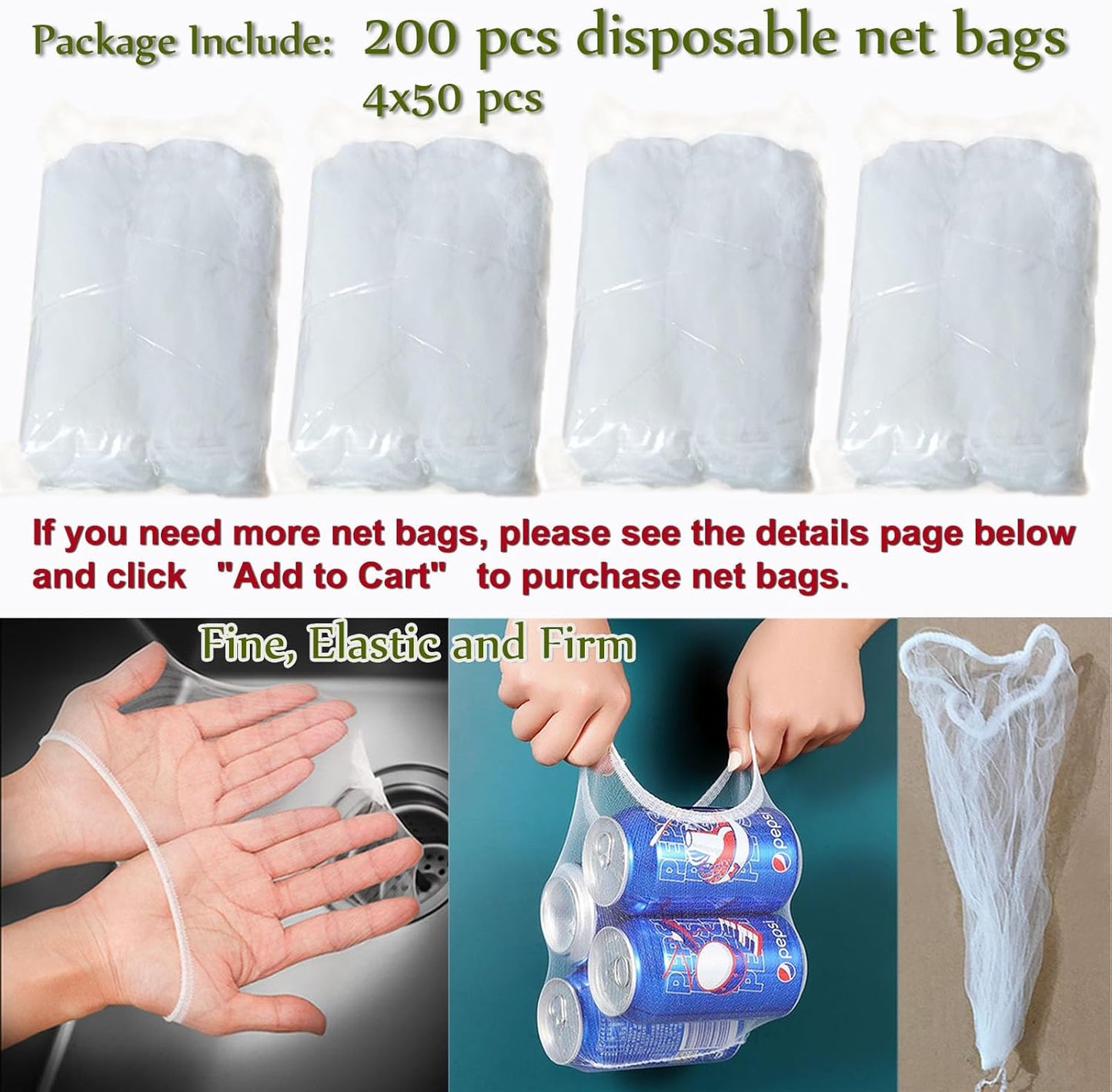 Kitchen Sink Strainer with Sink Basket Holder and 200 Strainer Net Bags,Food Catcher with Drain Filter Mesh Bag,Meshmate Waste Rack Trash Catcher for Leftovers.