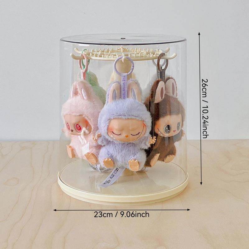 360° Rotatable Acrylic Display Box, 1 Count Large Capacity Display Box with Lid, Home Organizer for Dolls, Jewelry, Pendants, Home Supplies