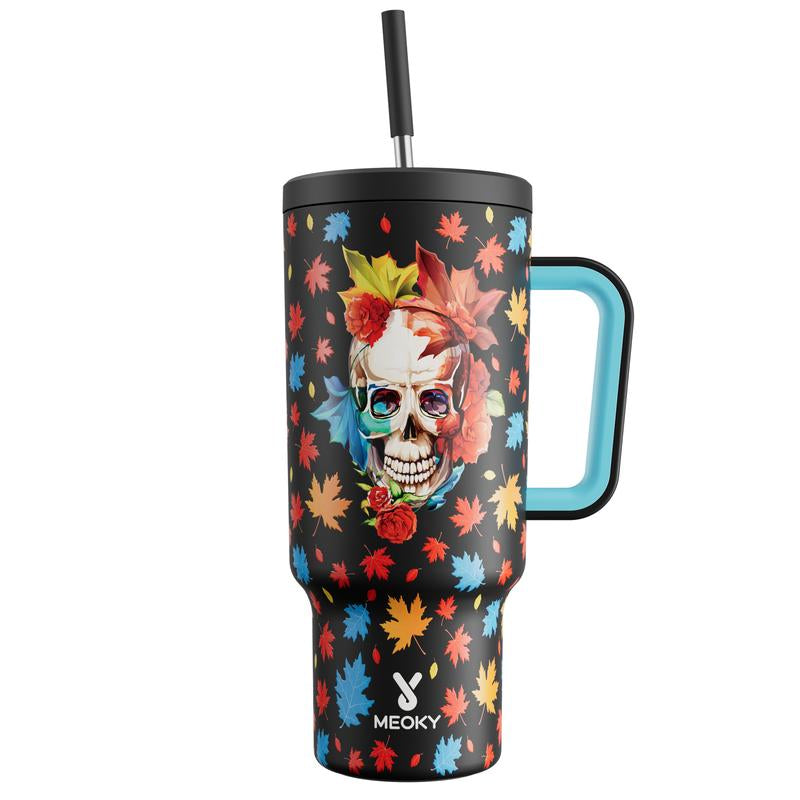 【Halloween Carnival】Meoky 40Oz Reusable Stainless Steel Car Cup,Portable Leak-Proof Water Cup, Keeps Cold for 24 Hours,Suitable for Outdoor Travel,Holiday Gift