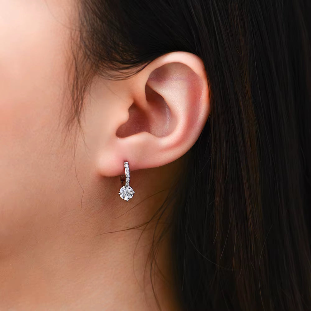 Drop moissanite earrings wedding jewelry