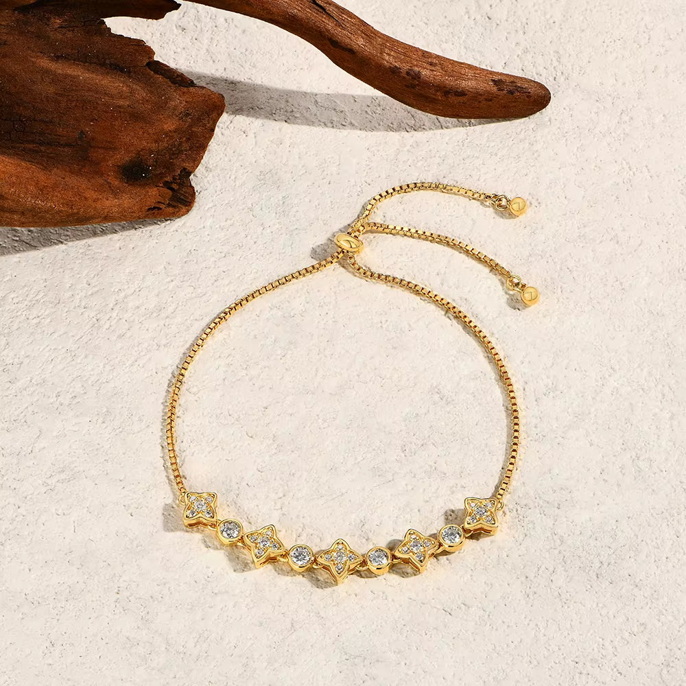 Four-pointed star moissanite bracelet gift