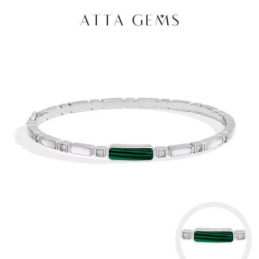 Luxury malachite bracelet sterling silver for women and men