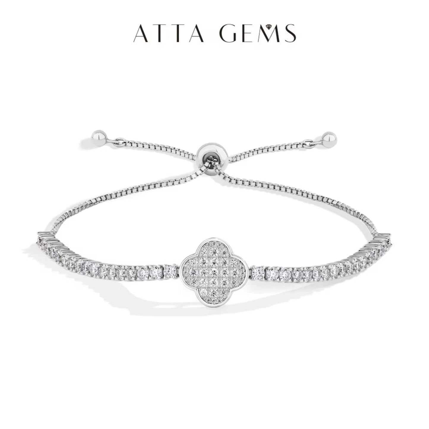 Luxury moissanite tennis bracelet with D VVS1 diamonds in 925 sterling silver