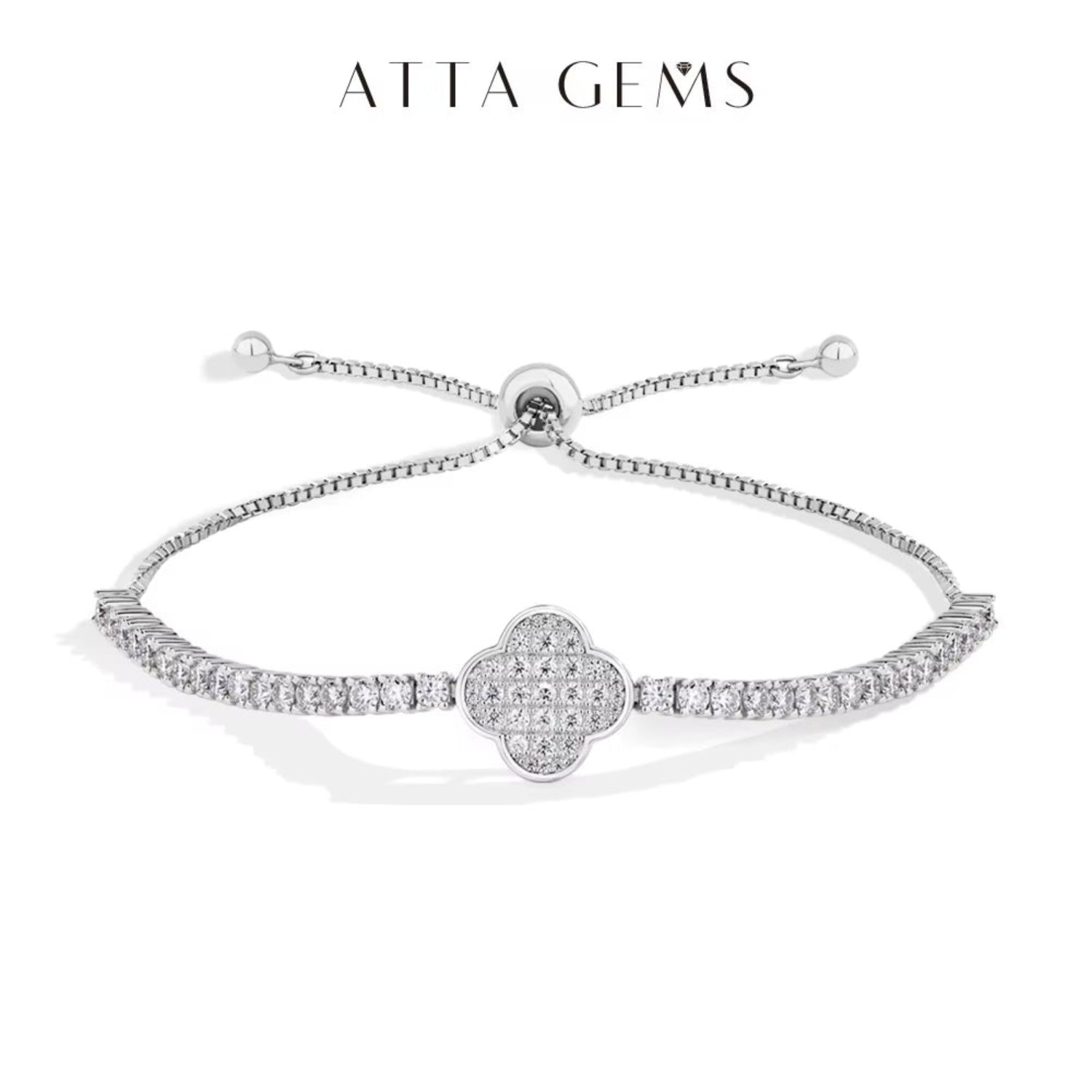 Luxury moissanite tennis bracelet with D VVS1 diamonds in 925 sterling silver
