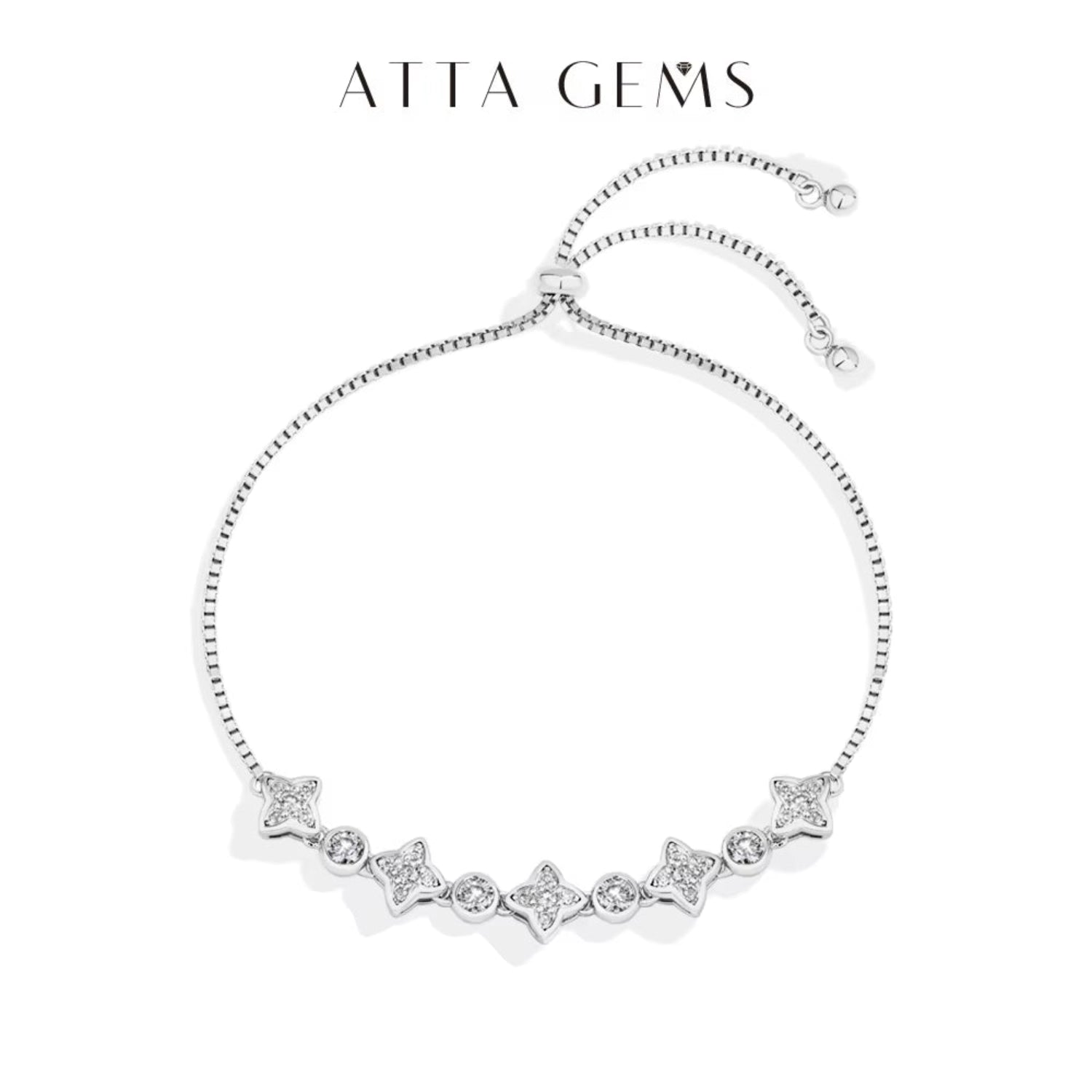 Moissanite bracelet sterling silver for women