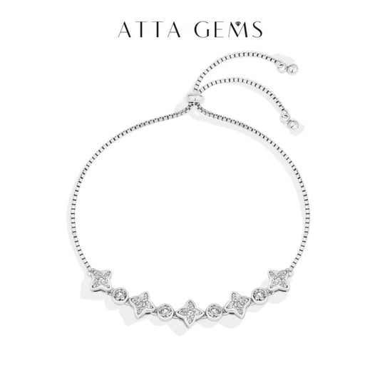 Moissanite bracelet sterling silver for women