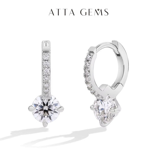 Moissanite earrings sterling silver gold plated