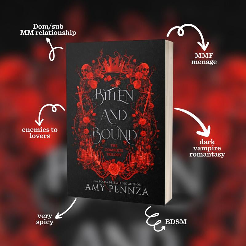 Bitten and Bound the Complete Trilogy Signed Paperback + Character Art - MMF Vampire Romantasy, Includes Given, Stolen, Kept Books