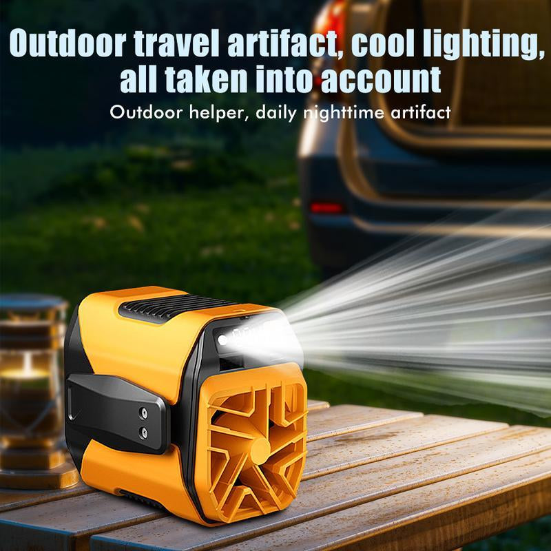 Upgrade Personal Portable Waist Clip Fan,Rechargeable 5000Mah Battery Power Bank,10 Speeds 5300RPM Strong Airflow, LED Light, up to 8H of Working Time, Hands-Free Hanging Neck Fan, Wearable Belt Fan for Camping, Outdoor, Jobsite,Farms,Traveling,Fishing