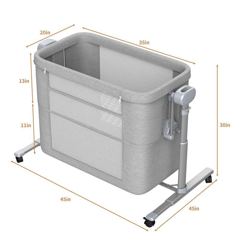 Electric Rocking Bassinet for Baby, 4 and 1 Baby Bedside Bassinets with Remote Control, Portable Bassinets Bedside Sleeper for Newborn with 3-Speed Swings, Baby Crib in Bed with Wheels