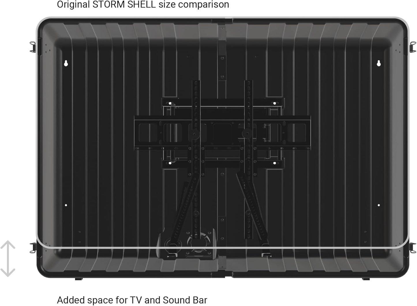 XL Weatherproof 44” Outdoor TV and Soundbar Enclosure