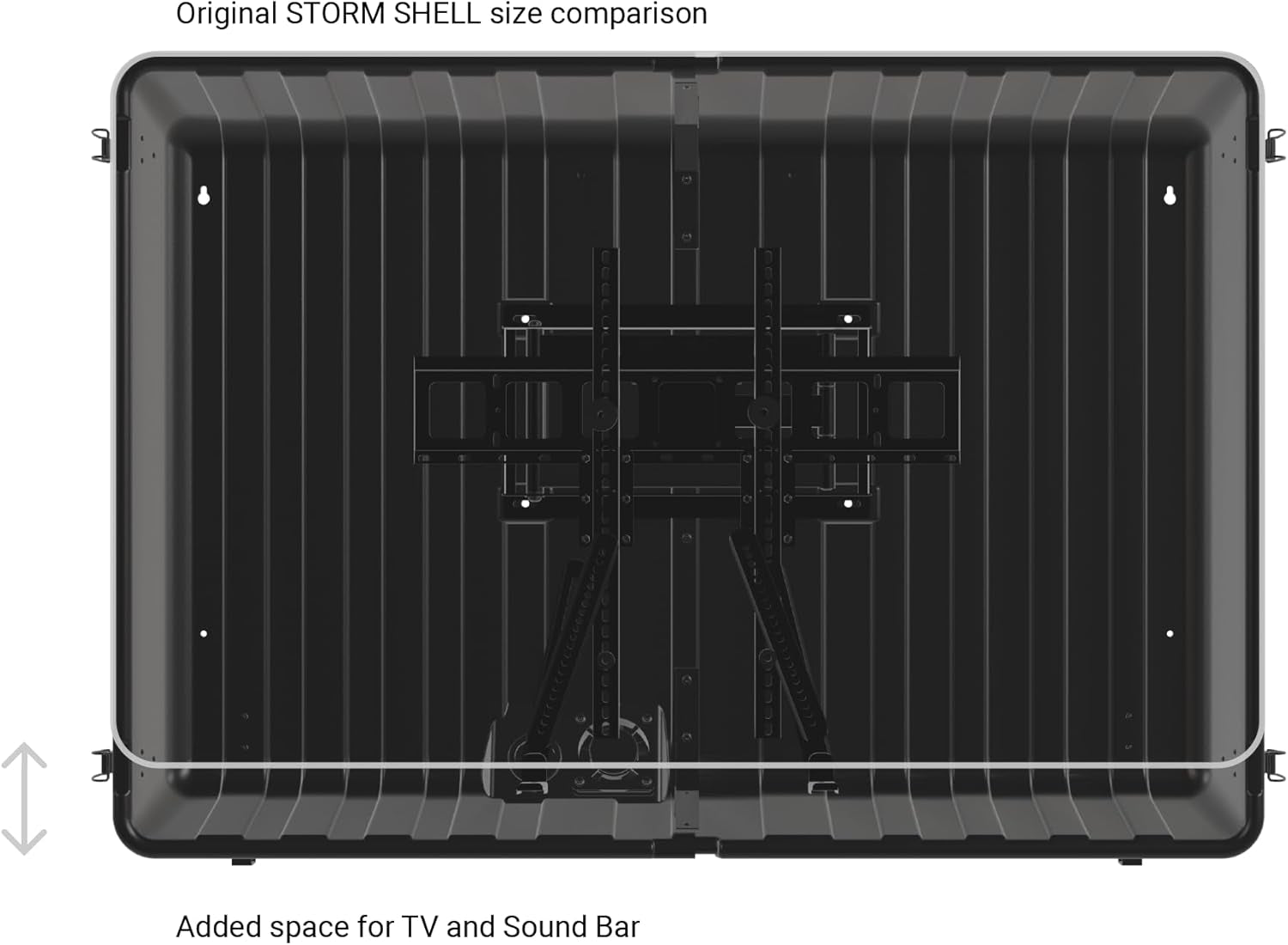 XL Weatherproof 44” Outdoor TV and Soundbar Enclosure