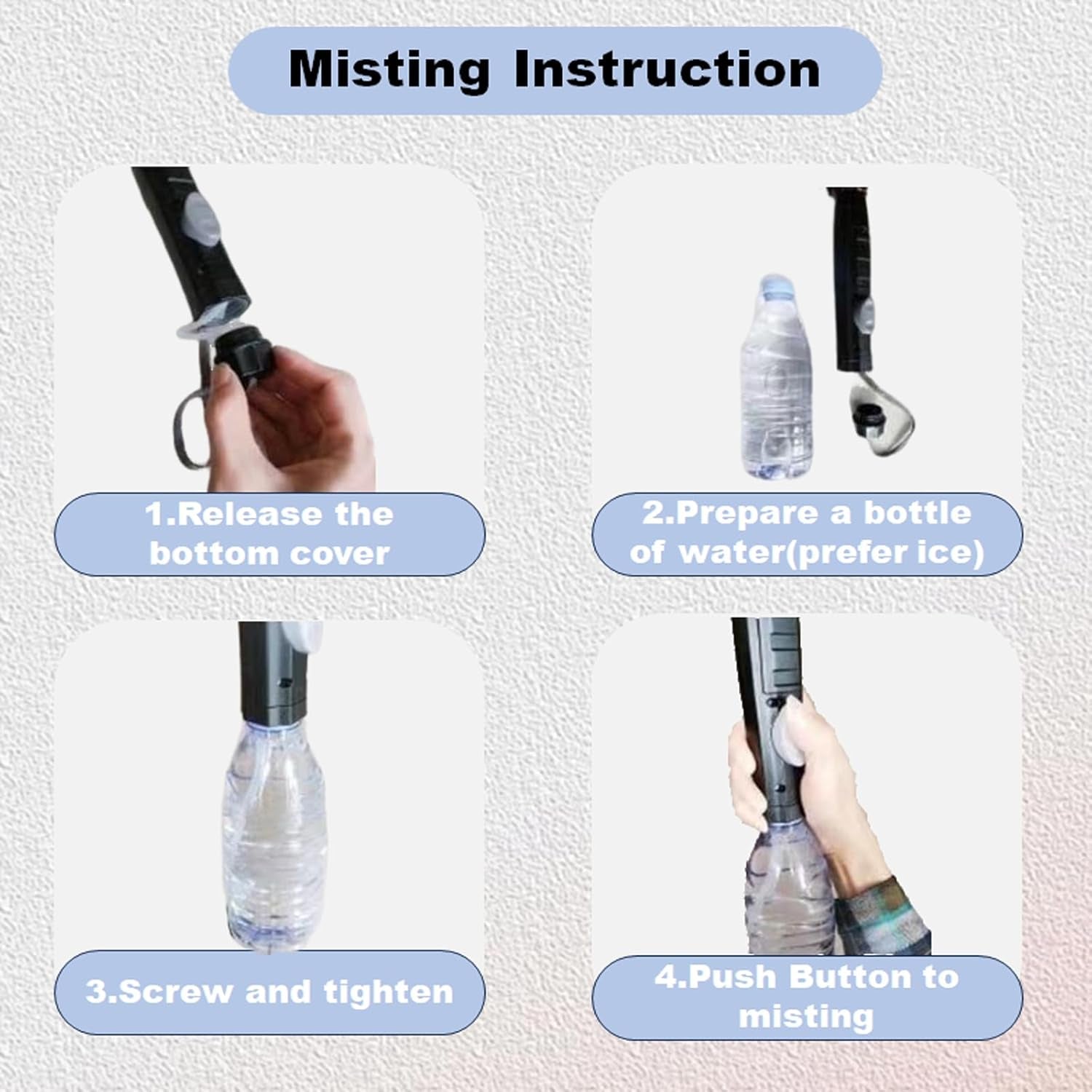 Umbrella with Fan and Mist Spray, 2025 Upgraded UV Blocking Umbrella with Fan and Mister for Summer Outdoor Activities