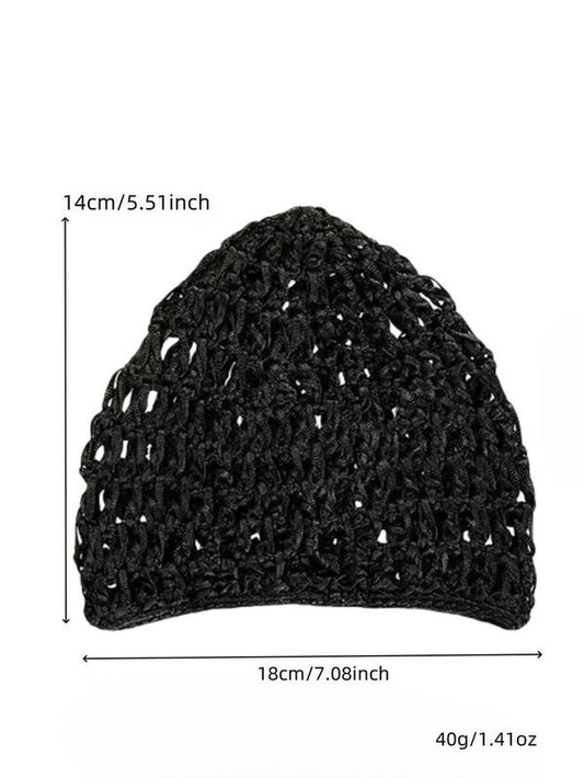 Solid Color Hollow Out Design Net Hats, Casual Elastic Hair Cap for Women, Fashionable Hair Net Accessories for Daily Wear